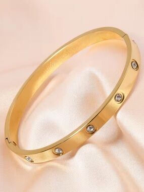 Anthropologie Gold Bracelet with Silver Accents